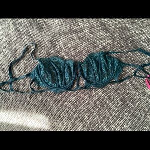 Glittery teal unlined bra